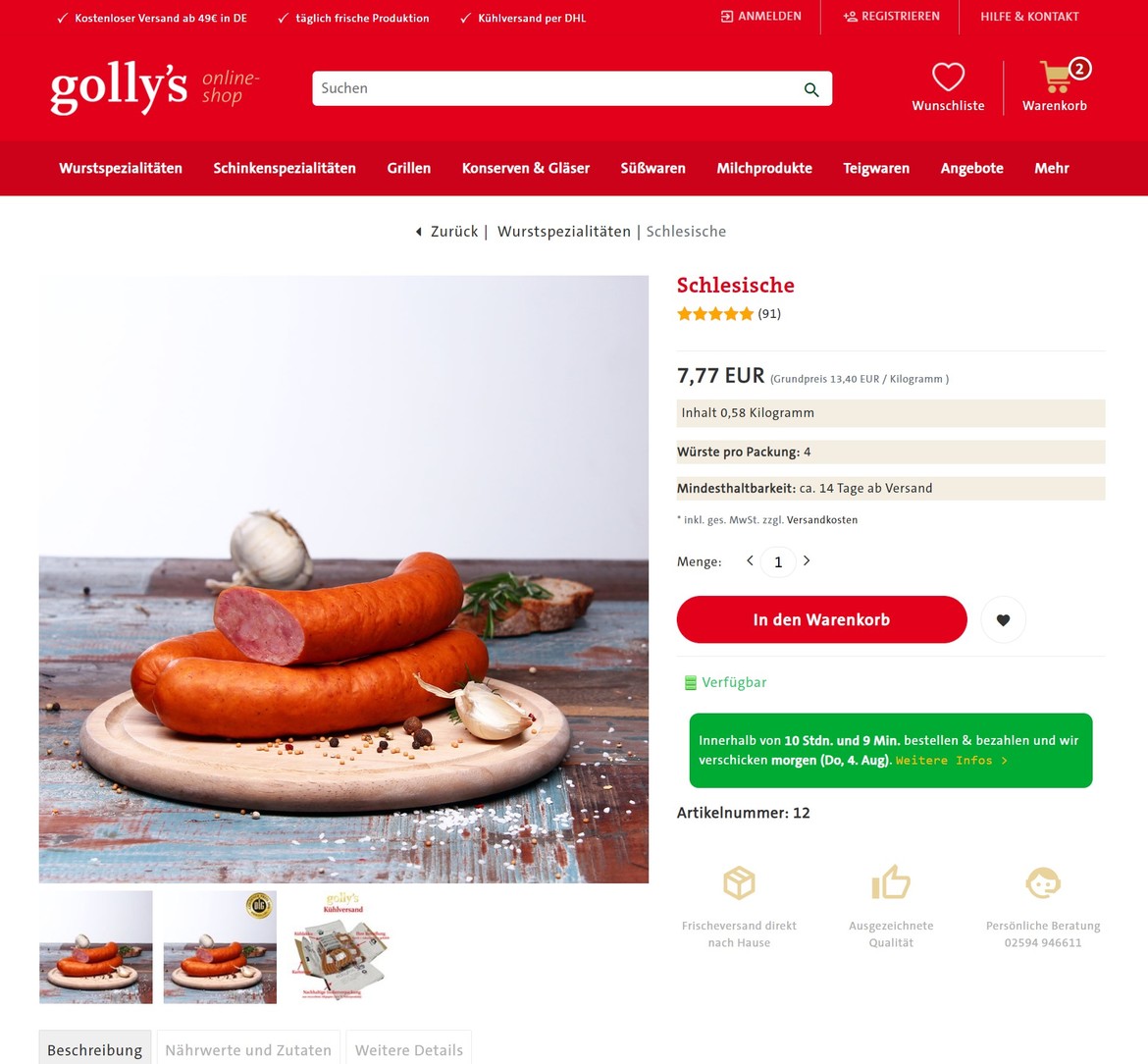 Golly's Onlineshop 2