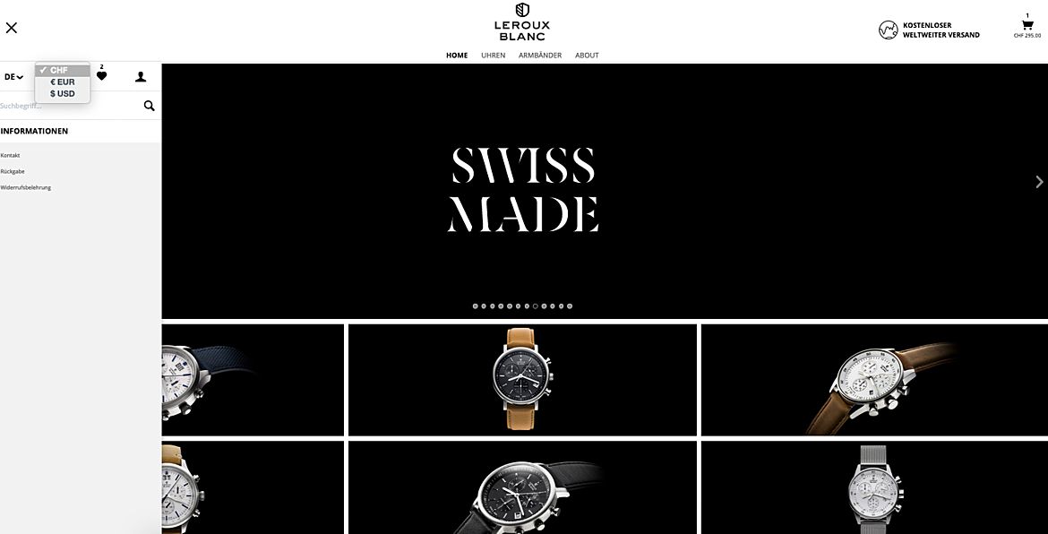 Uhrenshop | Swiss Made Uhren Lerouxblanc  2