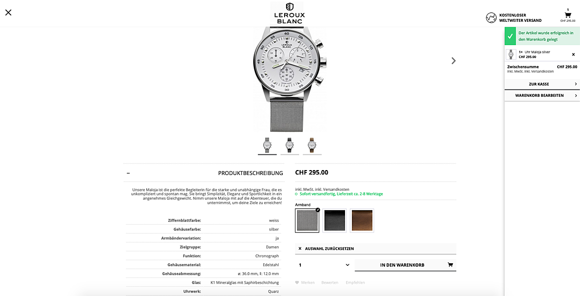Uhrenshop | Swiss Made Uhren Lerouxblanc  6
