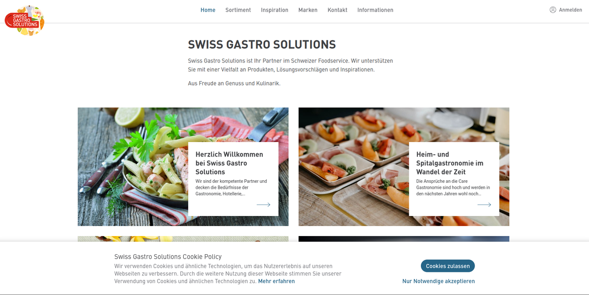Swiss Gastro Solutions B2B-Plattform 1