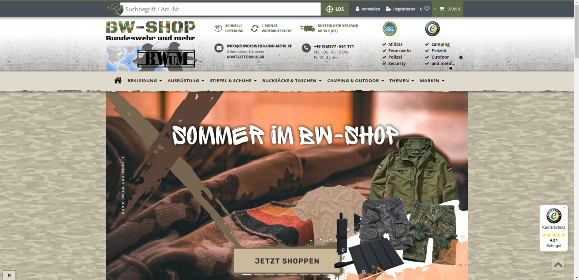 BW-Shop - Bundeswehr und mehr 1