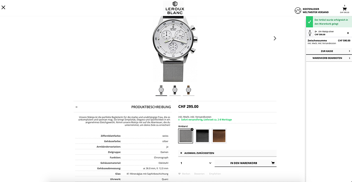 Uhrenshop | Swiss Made Uhren Lerouxblanc  5