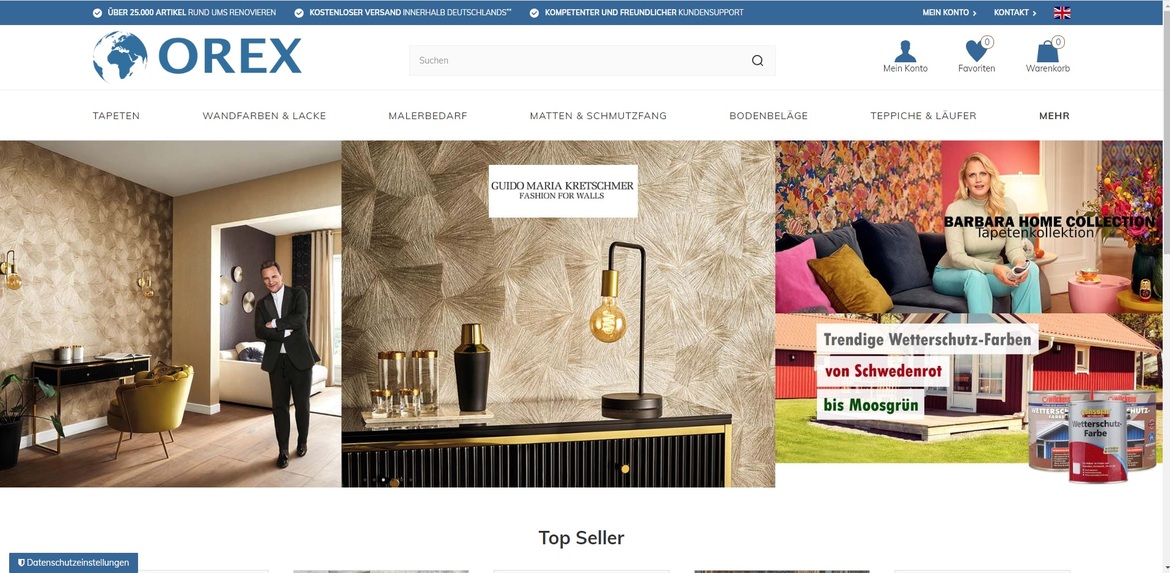OREX Tapeten + Farben Online Shop 1